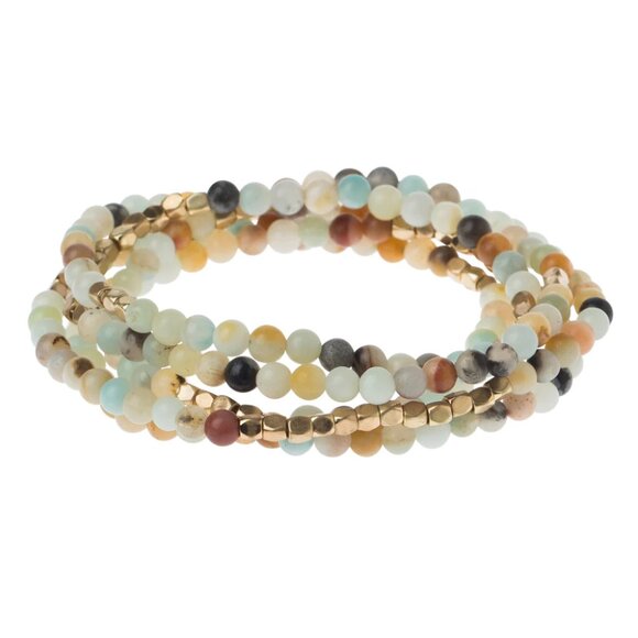 Scout Curated Wears Stone Wrap Bracelet/Necklace Amazonite - Stone of Courage - Picture 1 of 3